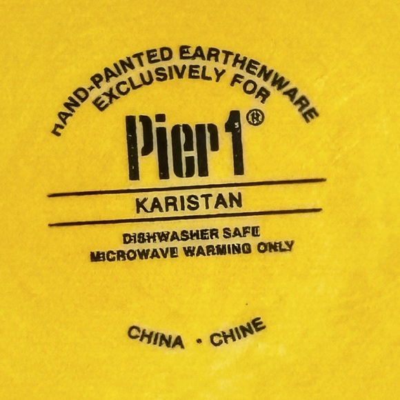 Pier 1 KARISTAN Dinner Plate 11.25" Earthenware Hand Painted Replacement EUC - Picture 5 of 5